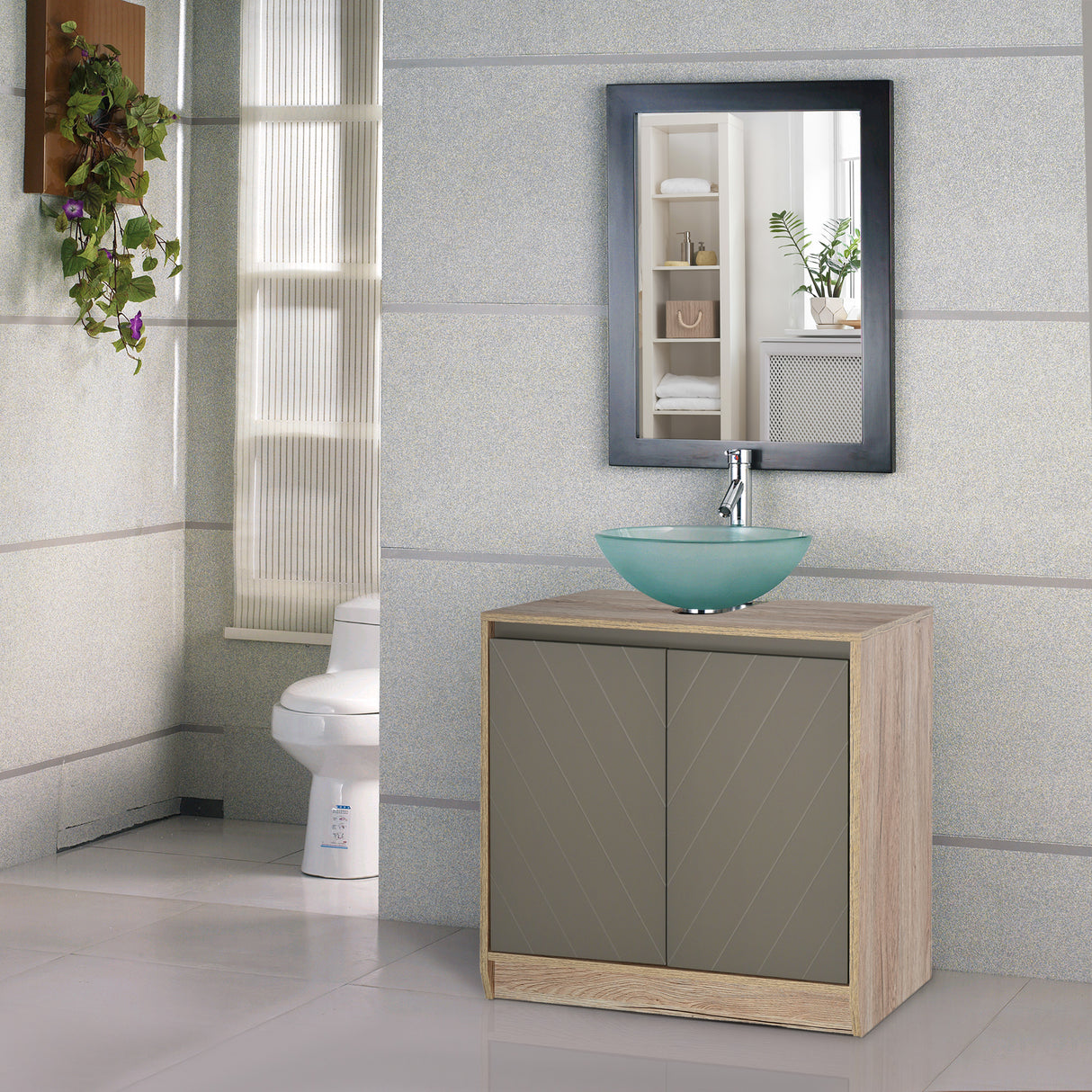 easycomfort easycomfort armadietto sottolavabo in mdf con ritaglio per lavandino con 2 ante e 2 mensole regolabili 60 x 30 x 60 cm ean 8054111847827