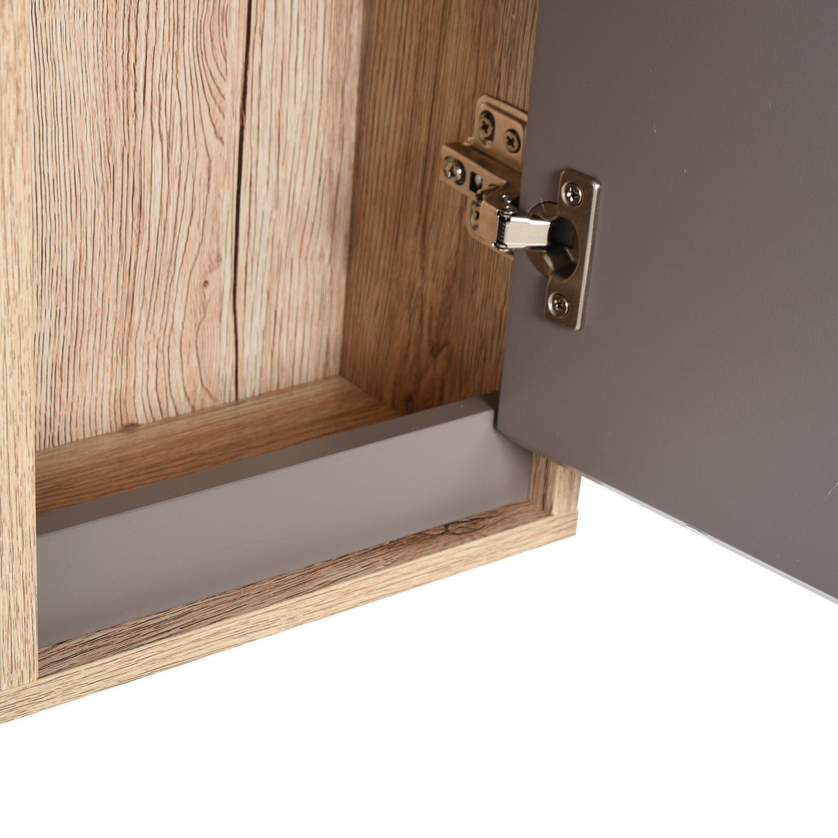 easycomfort easycomfort armadietto pensile per bagno con anta a specchio grigio e rovere ean 8054111842907