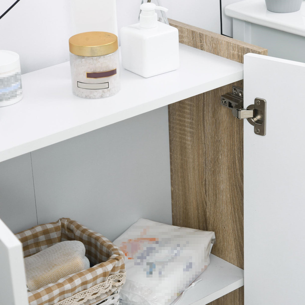 easycomfort easycomfort armadietto a due ante per ingresso bagno o camera in legno rovere e bianco ean 8054111847759