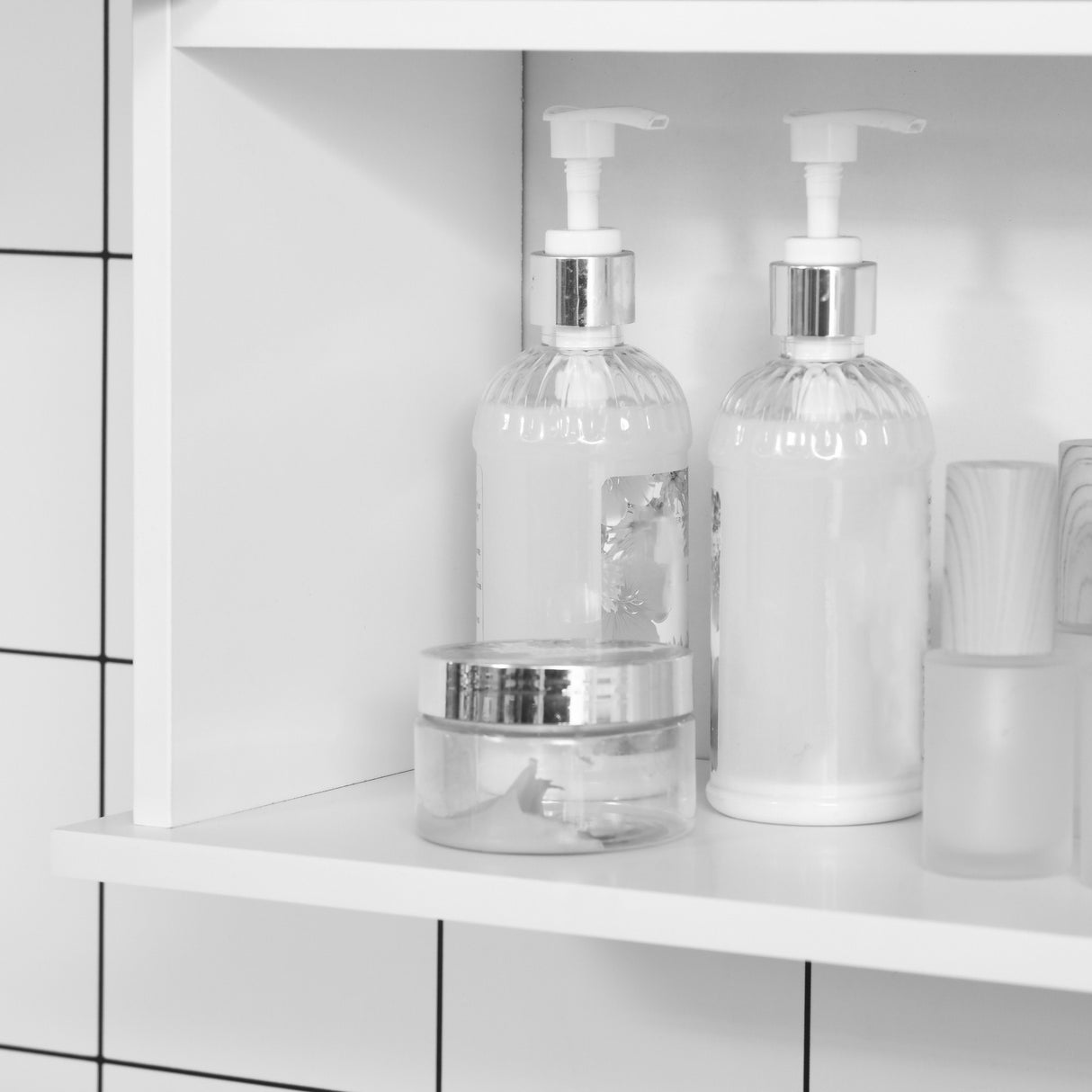 easycomfort easycomfort mobiletto da bagno a muro salvaspazio con armadietto e ripiano 60x20x70cm bianco