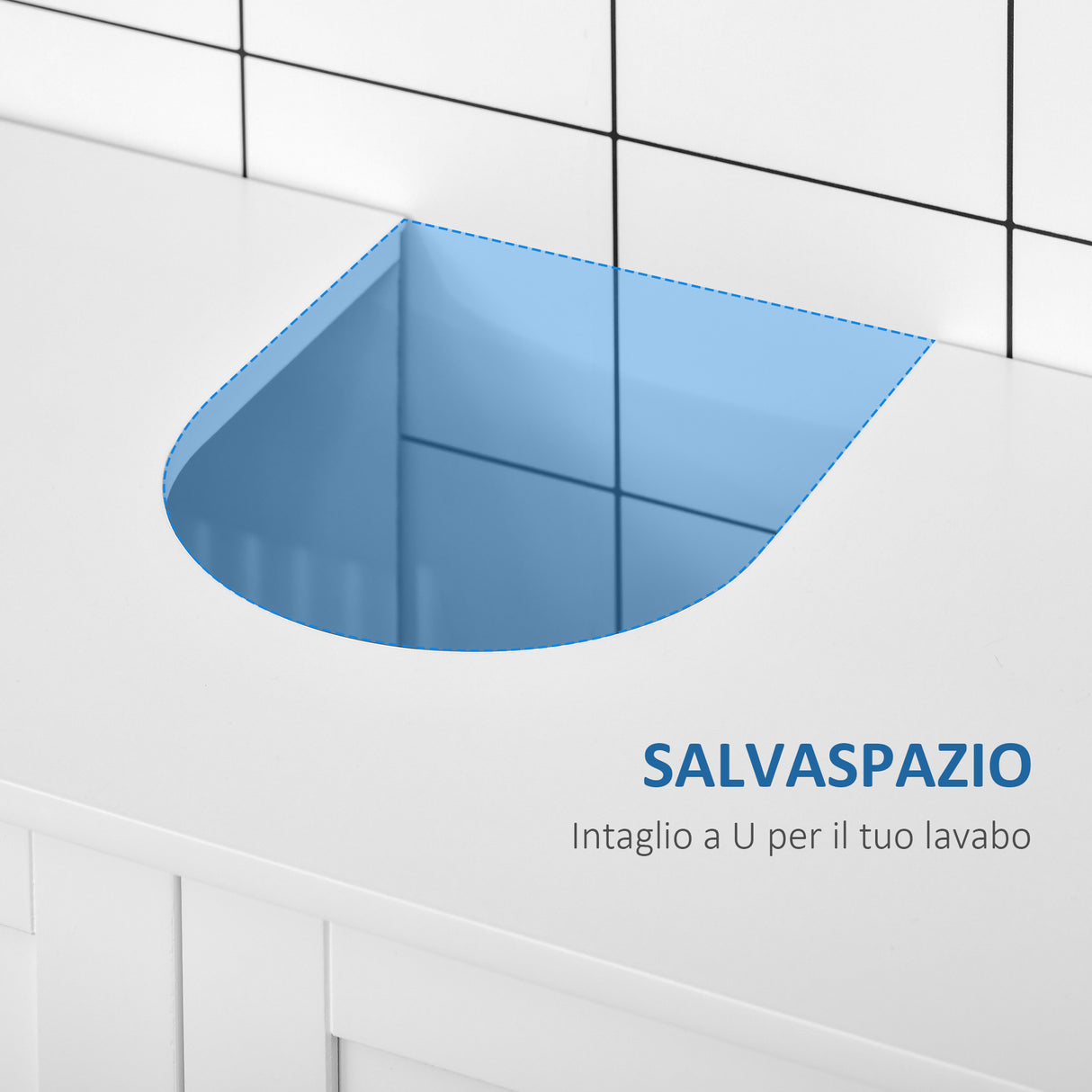 easycomfort easycomfort mobiletto da bagno sottolavabo a 2 ante in mdf salvaspazio con ripiani regolabili 60x30x60cm bianco