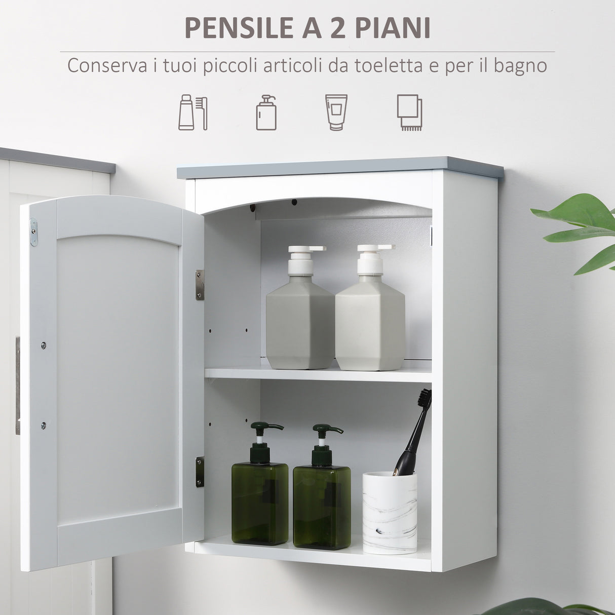 easycomfort easycomfort mobile pensile bagno a unanta con mensola regolabile 41x18 5x52cm bianco e grigio