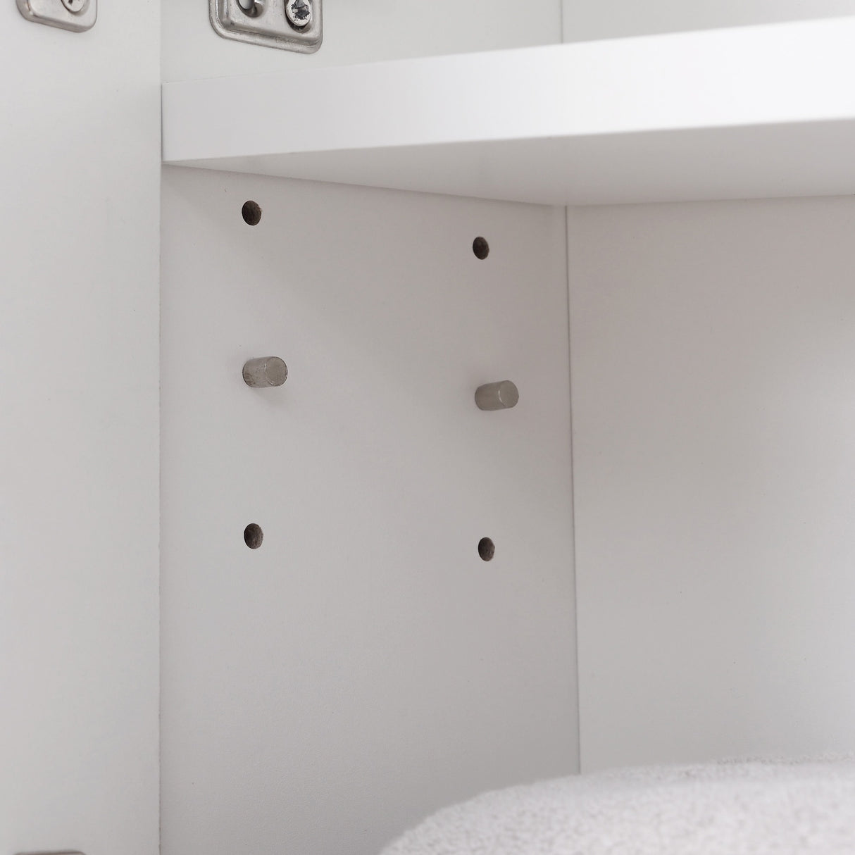 easycomfort easycomfort mobiletto bagno pensile con specchiera e ripiani regolabili 54x15x55cm bianco