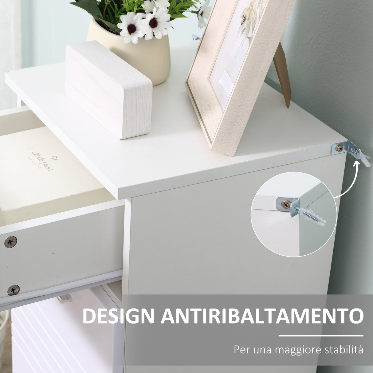 easycomfort easycomfort mobile bagno in legno con cassetto e armadietto 1 anta con mensole 35x30x77.5cm