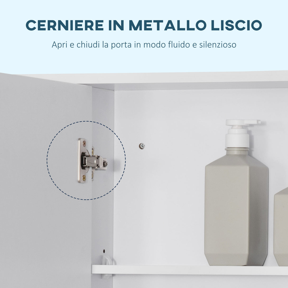 easycomfort easycomfort specchiera bagno con mensole e armadietto con anta specchiata 100x15x70cm bianco