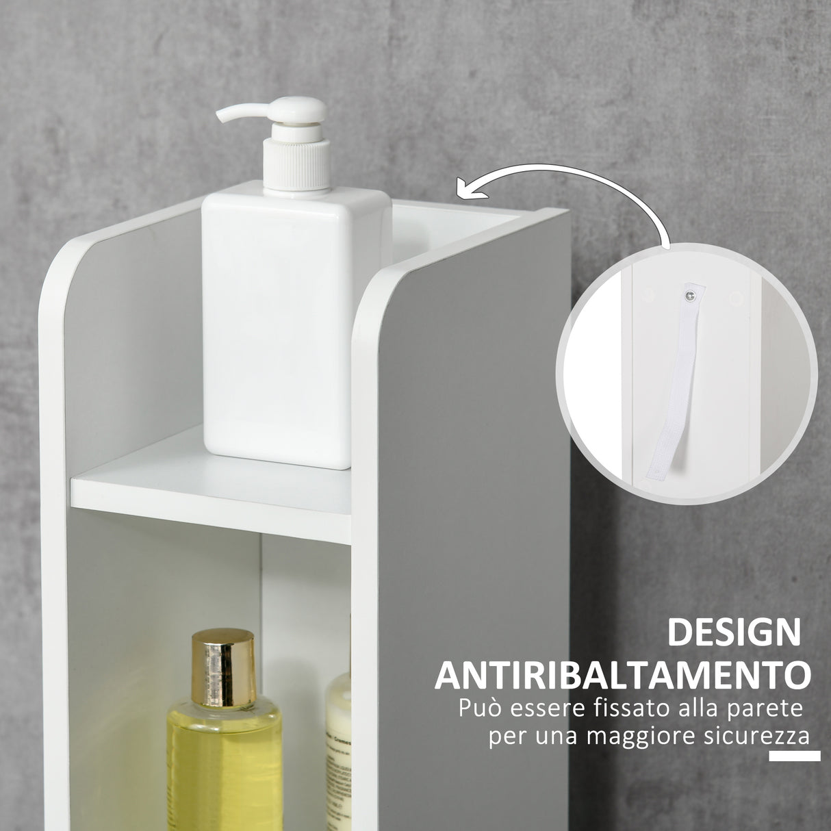 easycomfort easycomfort colonna bagno con mensole e armadietti mobile alto salvaspazio in legno 15x17x120cm bianco