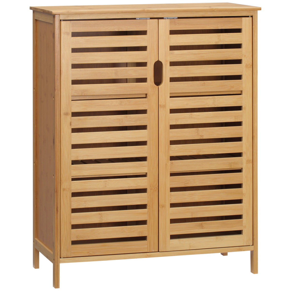 easycomfort easycomfort mobile bagno moderno a 2 ante con 2 ripiani ventilati in bambu 68x32x86 cm color legno
