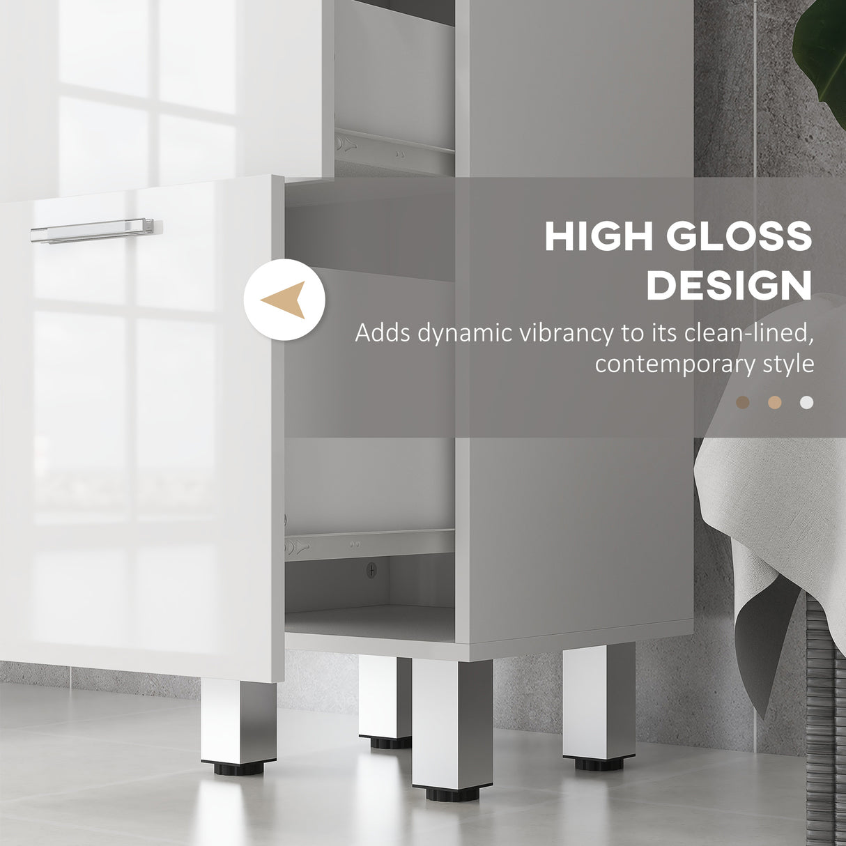 easycomfort easycomfort mobiletto bagno in truciolato con 4 cassetti e base rialzata 30x30x93 cm bianco