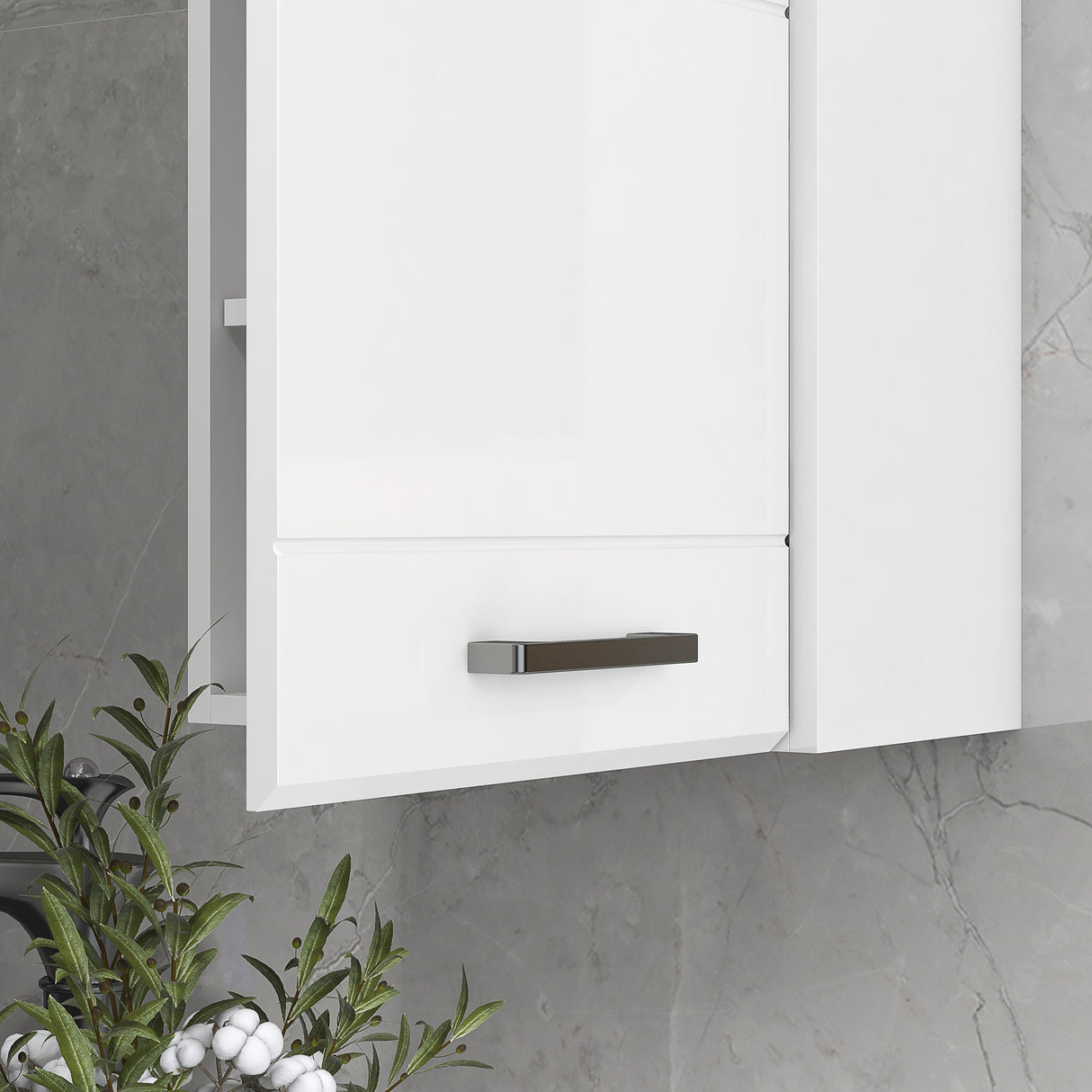 easycomfort easycomfort mobiletto bagno in mdf a muro con 3 ripiani e ripiano superiore regolabile 37x22 5x70 cm bianco