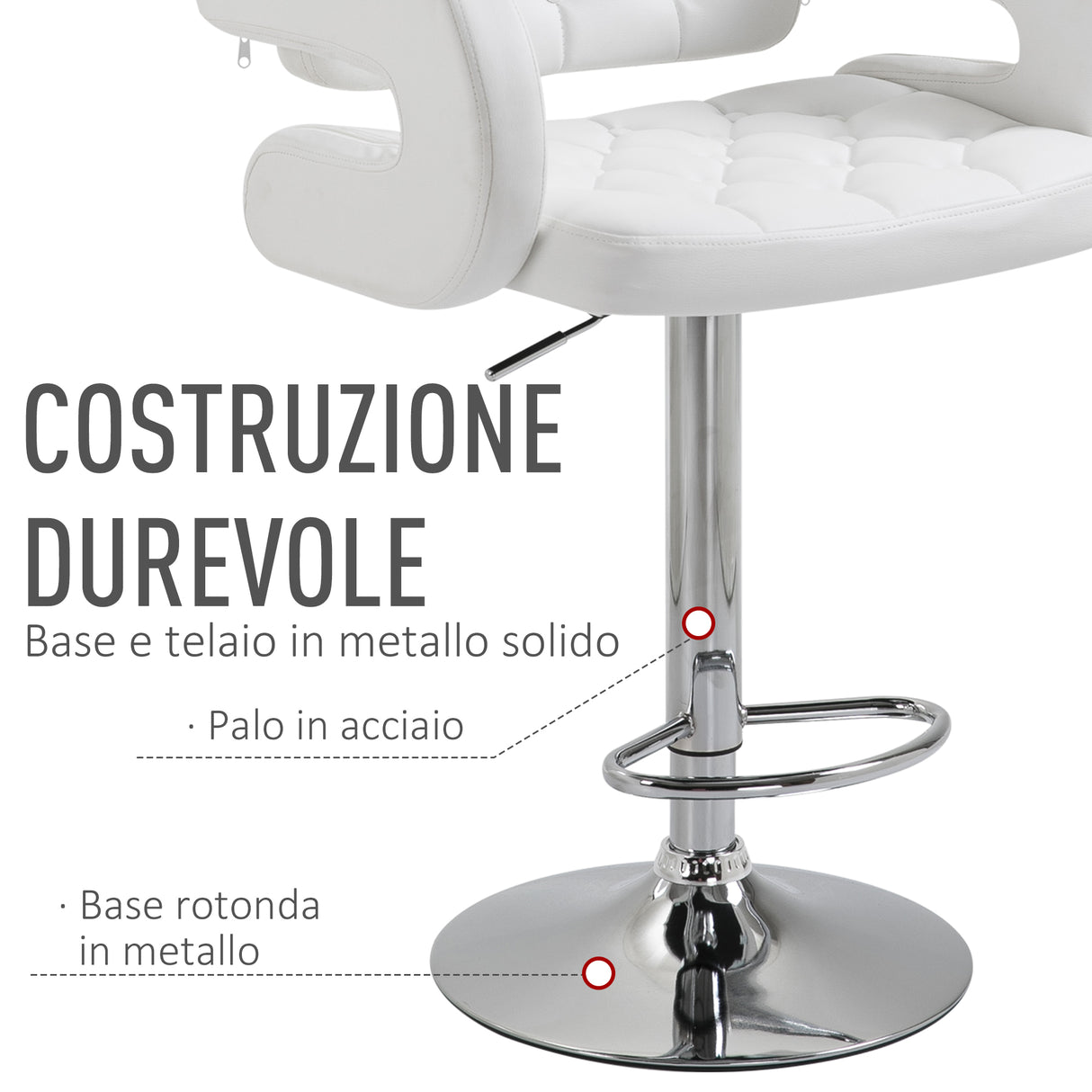 easycomfort easycomfort sgabello alto da bar con schienale e braccioli regolabile girevole ean 8054144130910
