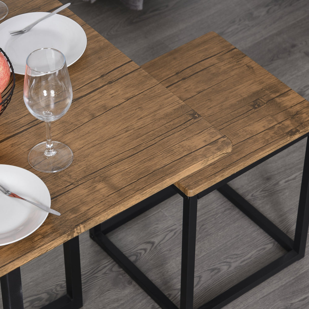 easycomfort easycomfort set 5 pezzi tavolo bar con sgabelli in stile industriale per cucina casa o ristorante nero e color legno ean 8055776913896