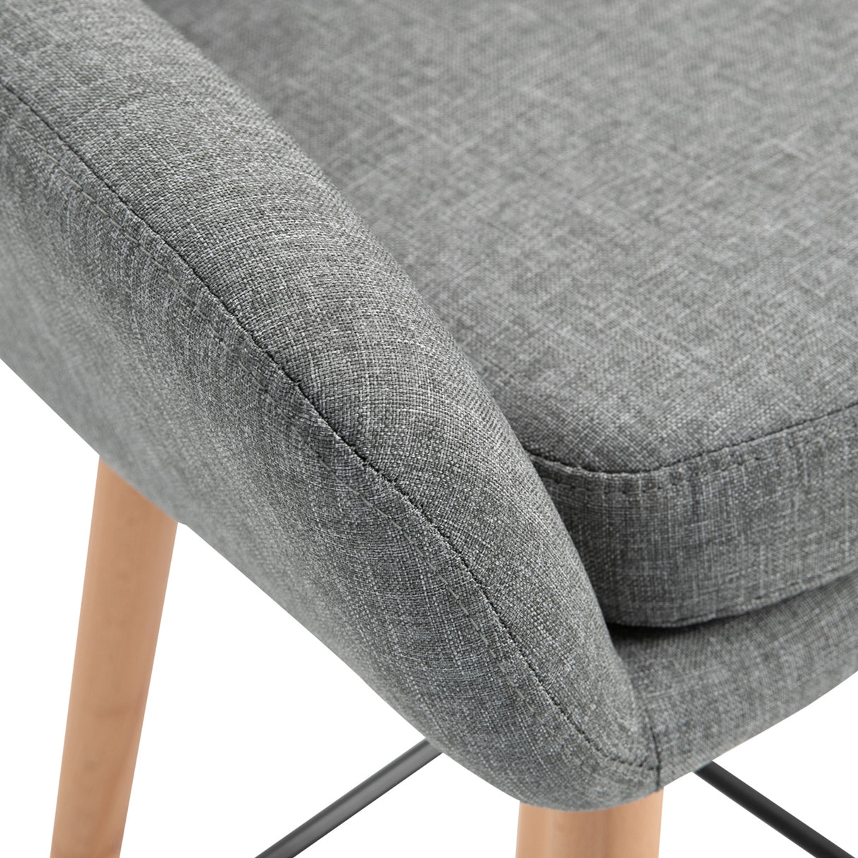 easycomfort easycomfort set di 2 sgabelli da bar moderni con cuscino gambe in legno e rivestimento in tessuto grigio