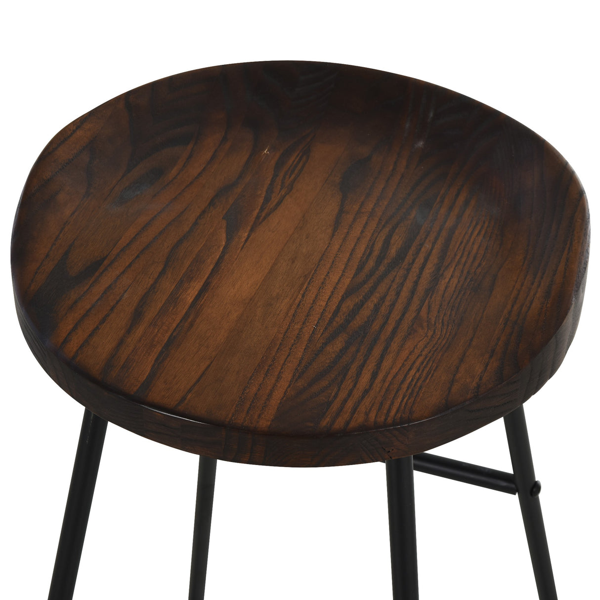 easycomfort easycomfort set 2 sgabelli alti da bar stile industriale in acciaio nero e legno ean 8055776915043