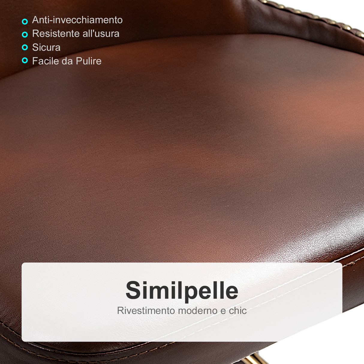 easycomfort easycomfort set 2 sgabelli da bar alti imbottiti in stile industrial marrone e oro ean 8054144139241