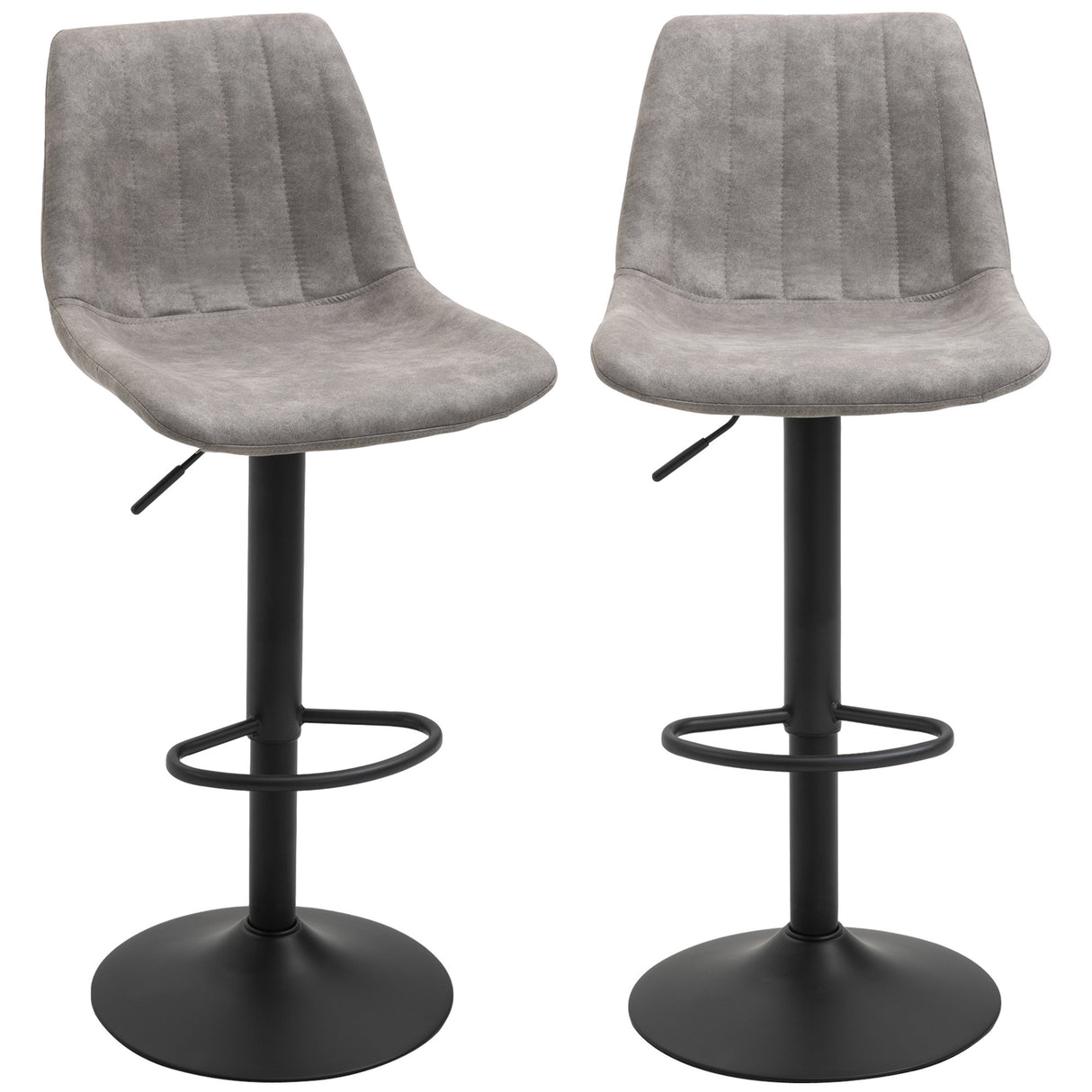 easycomfort easycomfort set 2 sgabelli da bar con schienale poggiapiedi e altezza regolabile stile industriale grigio