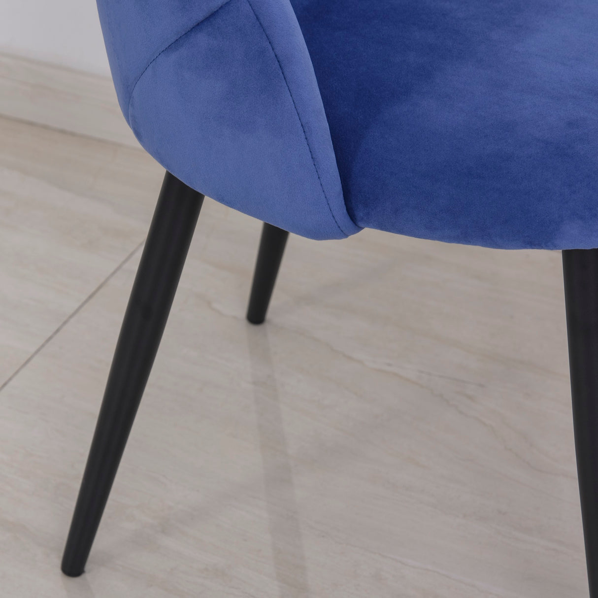 easycomfort easycomfort set 2 sedie imbottite per sala da pranzo design nordico in metallo e velluto blu ean 8055776912585