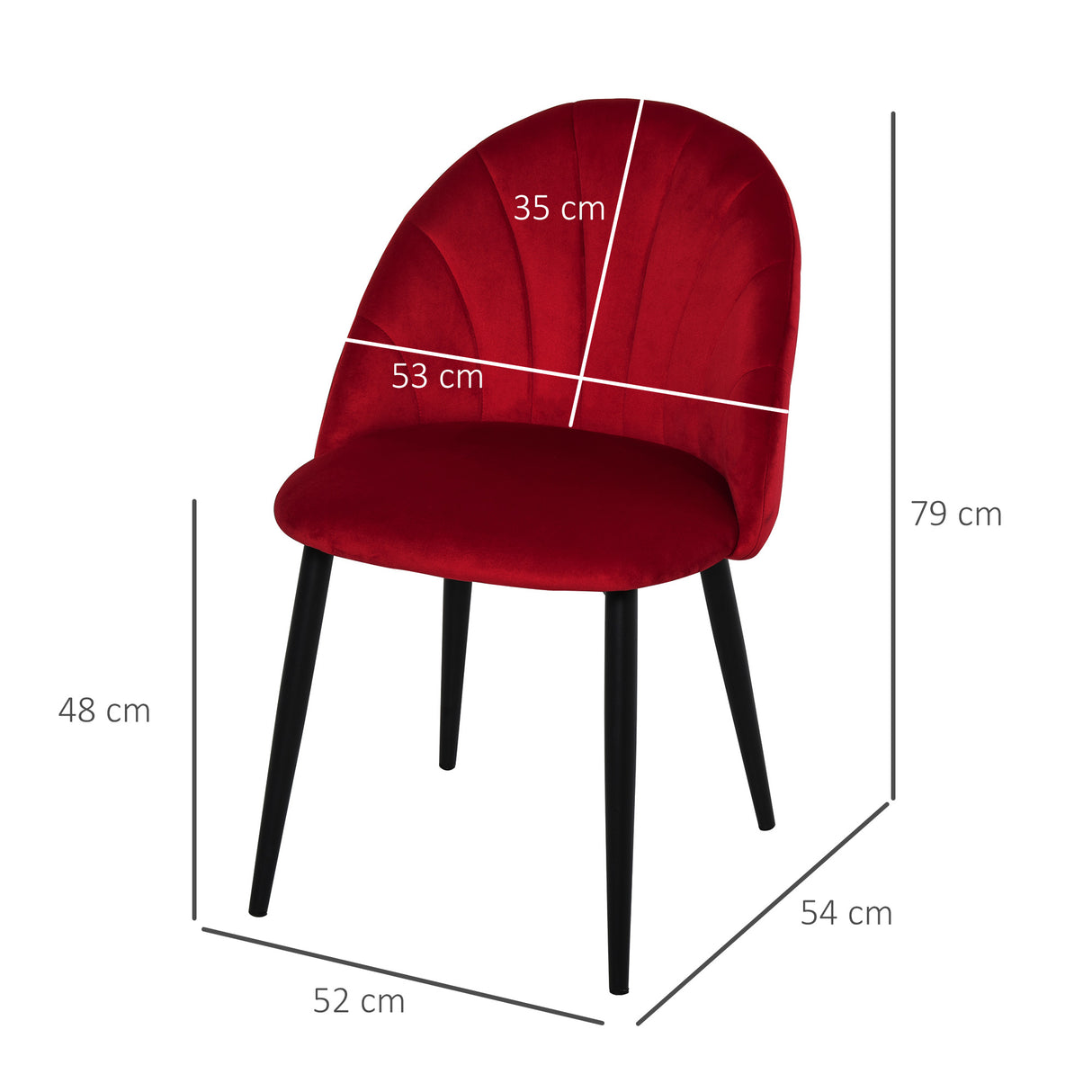 easycomfort easycomfort set 2 sedie per sala da pranzo imbottite dal design nordico in metallo e velluto rosso ean 8055776912158
