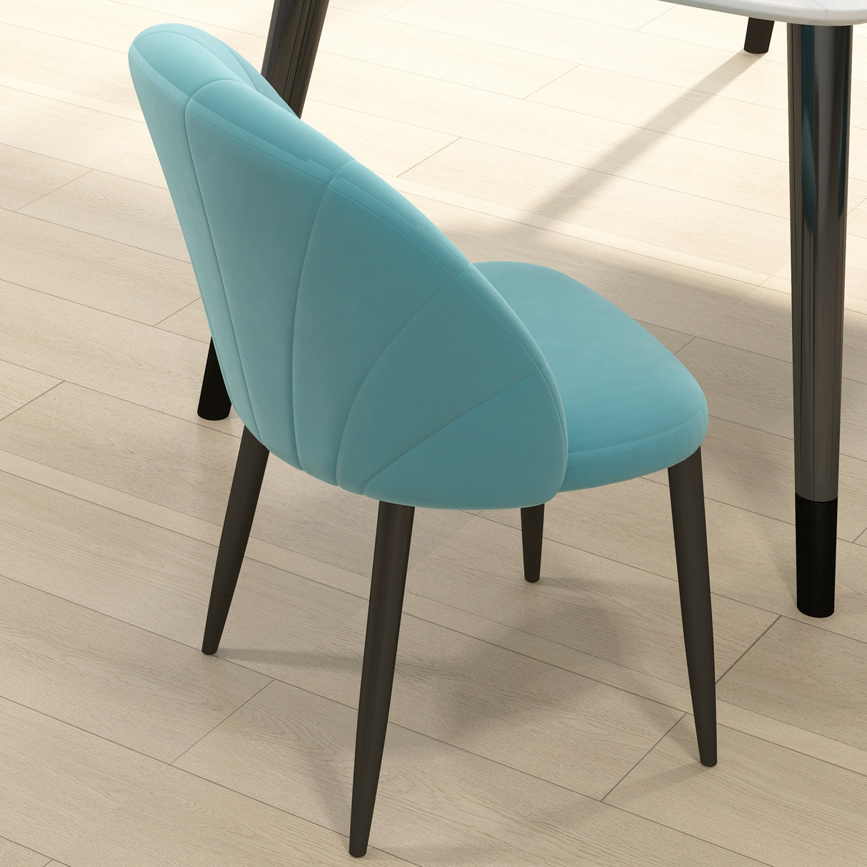 easycomfort easycomfort set 2 sedie da salotto e sala da pranzo imbottite in metallo e tessuto effetto velluto verde chiaro 52x54x79 cm