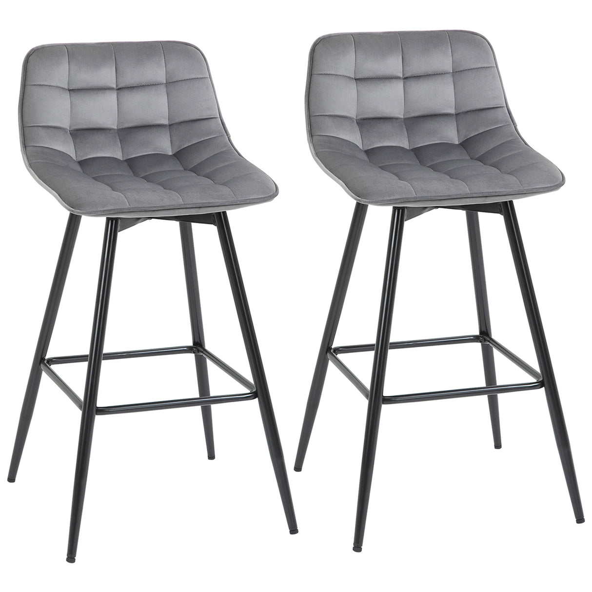 easycomfort easycomfort set 2 sgabelli da bar sedie imbottite stile nordico velluto grigio ean 8054144138626