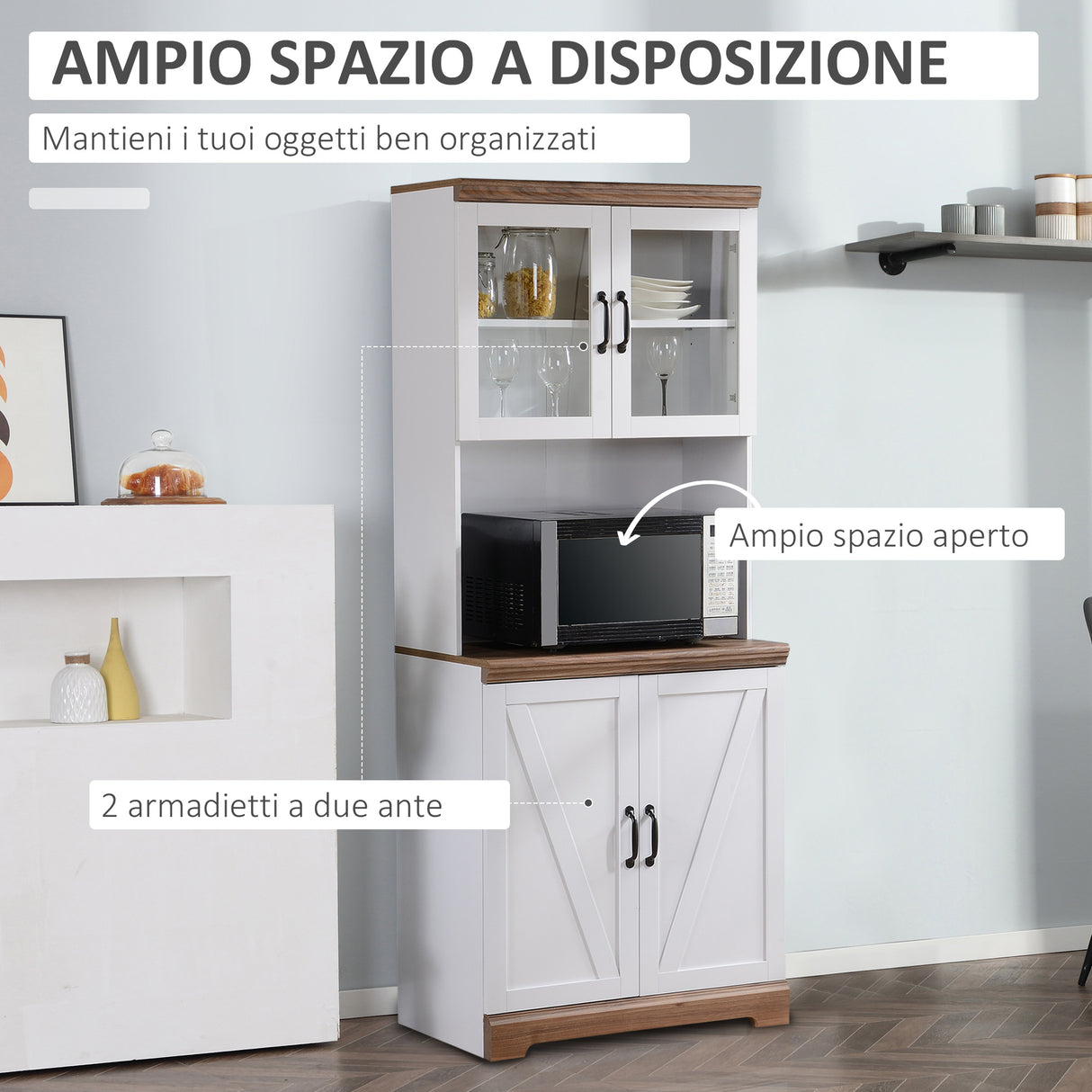 easycomfort easycomfort isola per cucina in mdf con armadietto superiore e inferiore a 2 ante e piano di lavoro 80x39 5x176 cm