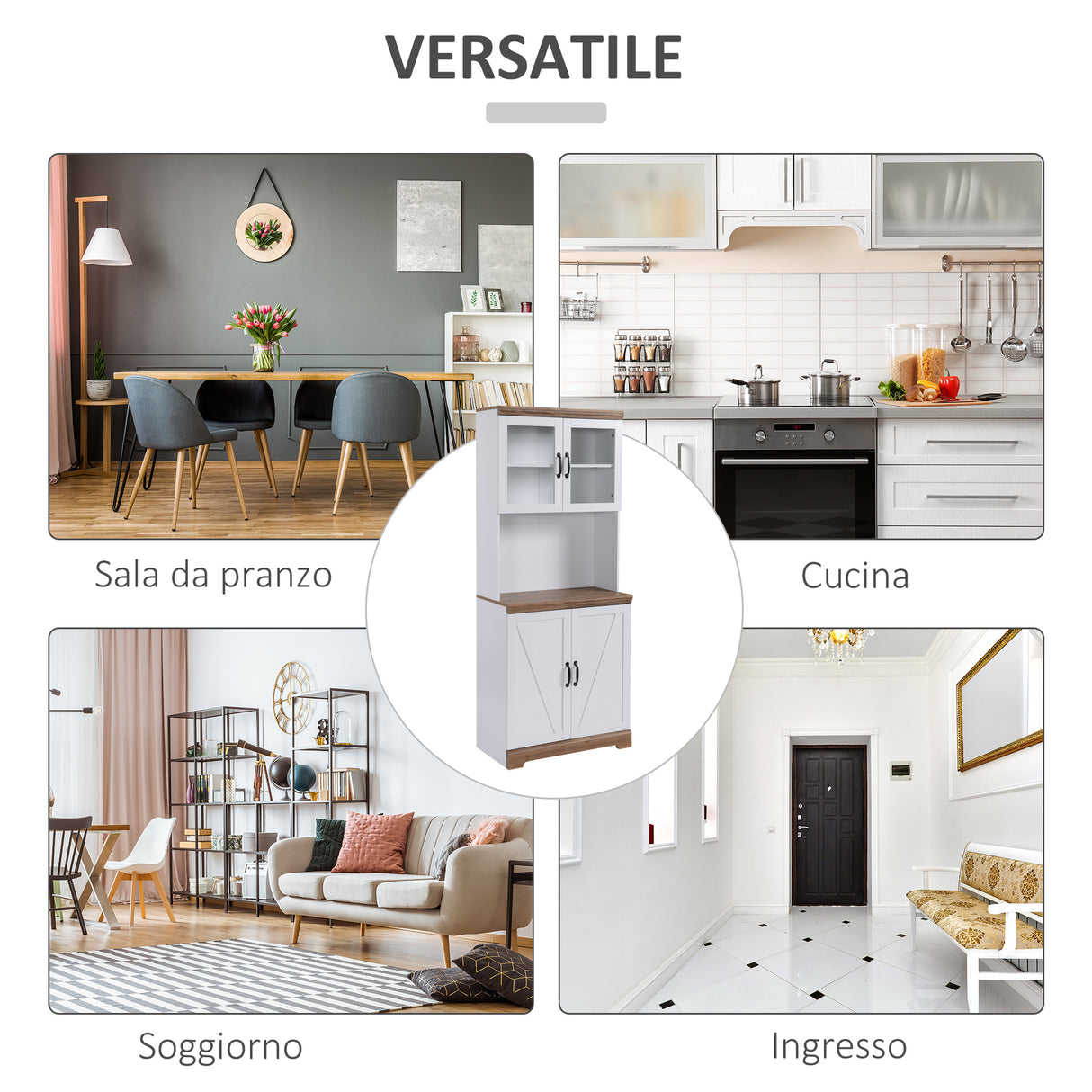 easycomfort easycomfort isola per cucina in mdf con armadietto superiore e inferiore a 2 ante e piano di lavoro 80x39 5x176 cm