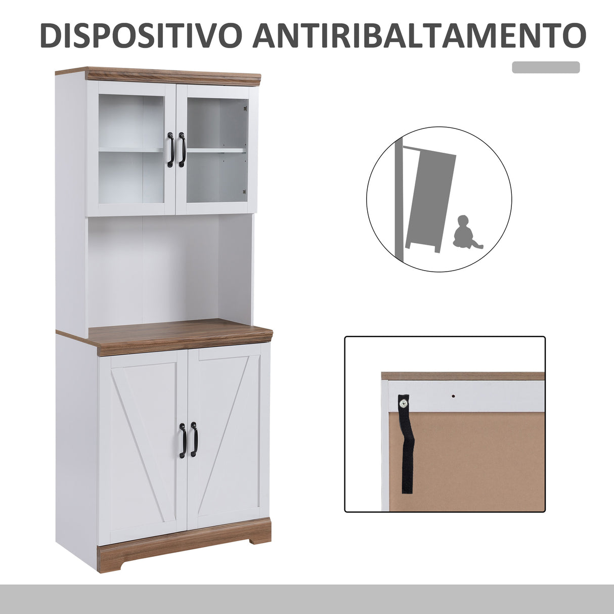 easycomfort easycomfort isola per cucina in mdf con armadietto superiore e inferiore a 2 ante e piano di lavoro 80x39 5x176 cm