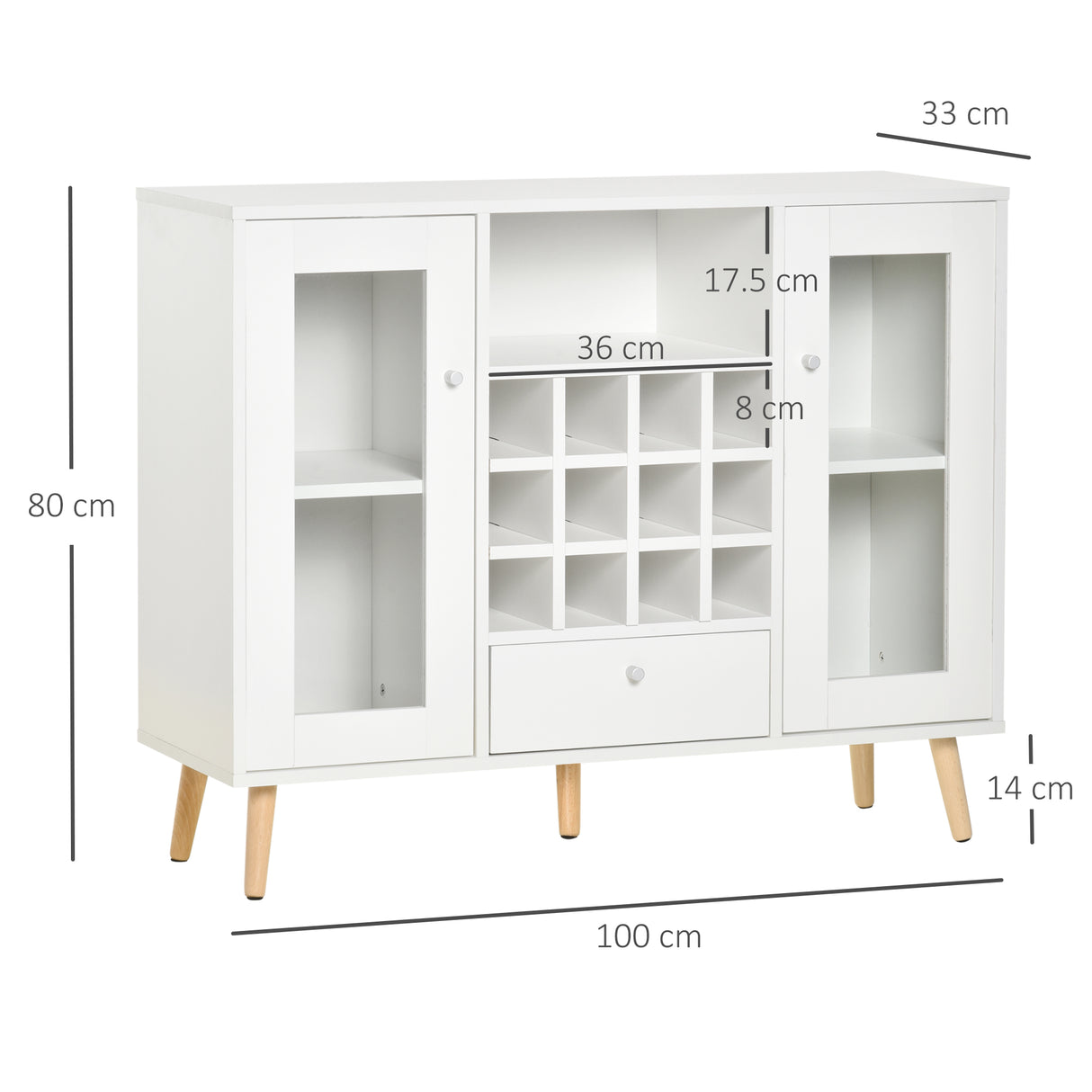 easycomfort easycomfort credenza con cantinetta vini 12 bottiglie cassetto e armadietti in legno 100x33x80cm bianco