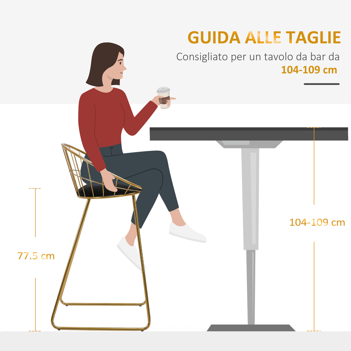 easycomfort easycomfort set 2 sgabelli alti da bar con poggiapiedi cuscino in velluto e struttura in metallo dorato nero e oro