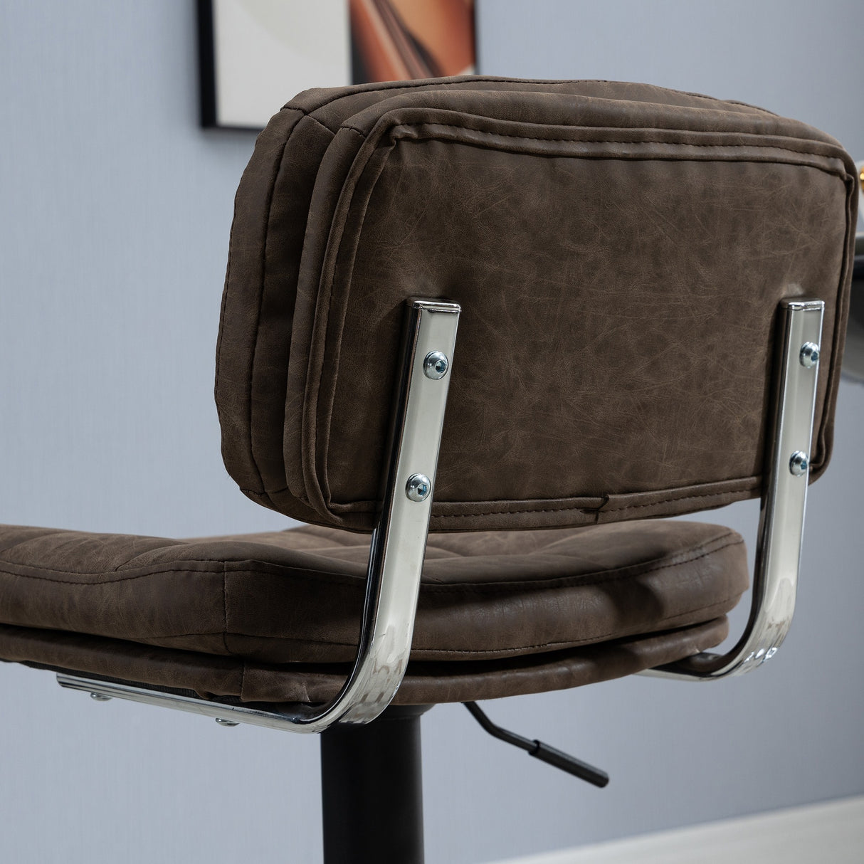 easycomfort easycomfort set 2 sgabelli da bar girevoli con altezza regolabile similpelle e imbottitura marrone