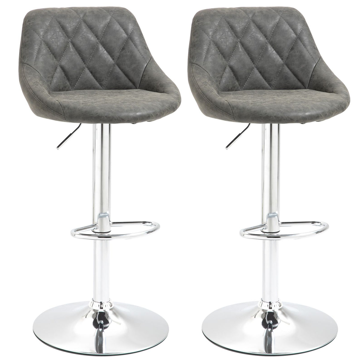 easycomfort easycomfort set 2 sgabelli da bar di design girevoli con altezza regolabile grigio scuro