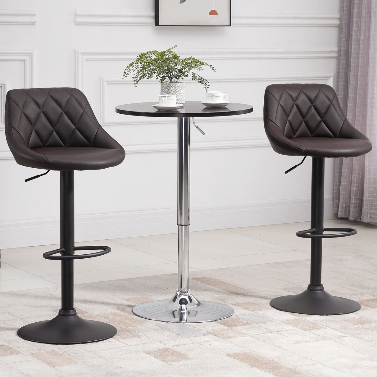 easycomfort easycomfort set 2 sgabelli da bar di design girevoli con altezza regolabile marronenero
