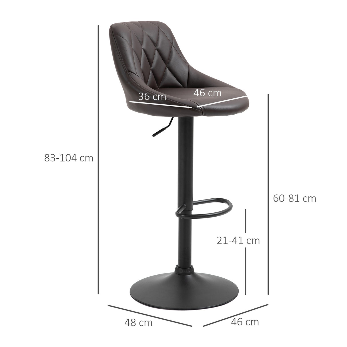 easycomfort easycomfort set 2 sgabelli da bar di design girevoli con altezza regolabile marronenero