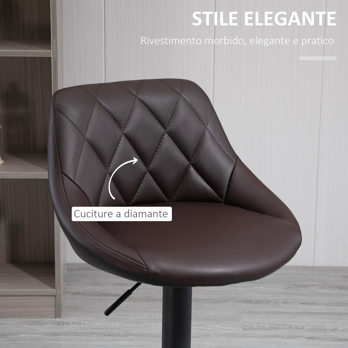easycomfort easycomfort set 2 sgabelli da bar di design girevoli con altezza regolabile marronenero