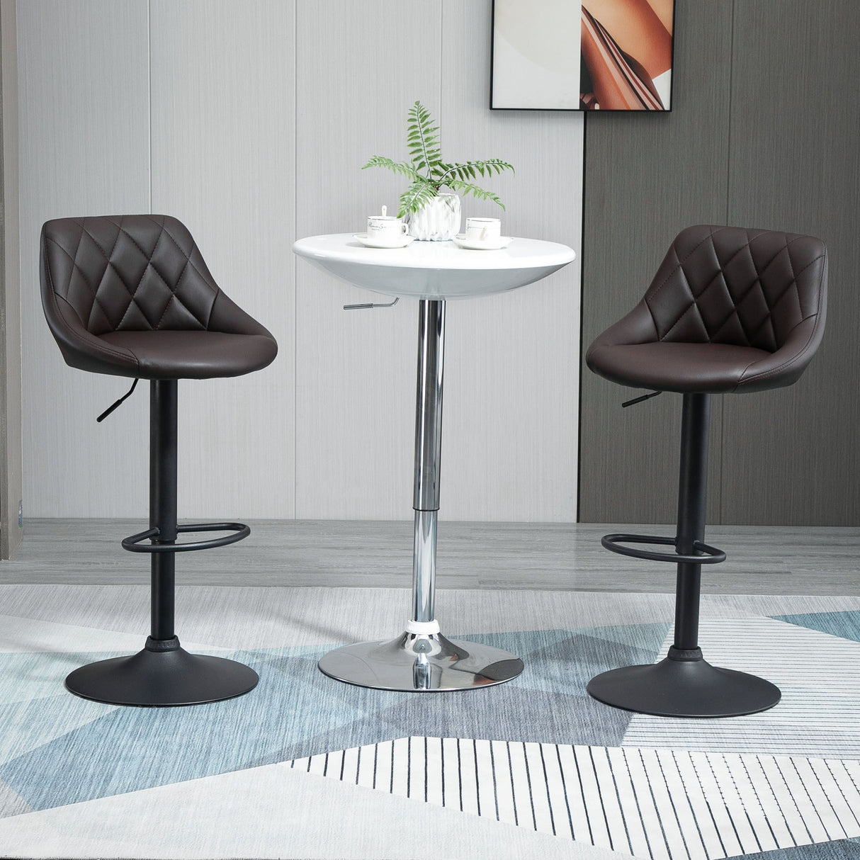 easycomfort easycomfort set 2 sgabelli da bar di design girevoli con altezza regolabile marronenero