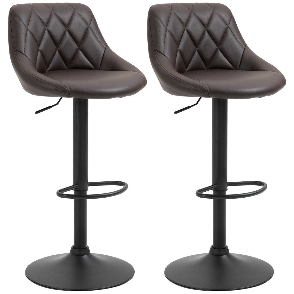 easycomfort easycomfort set 2 sgabelli da bar di design girevoli con altezza regolabile marronenero