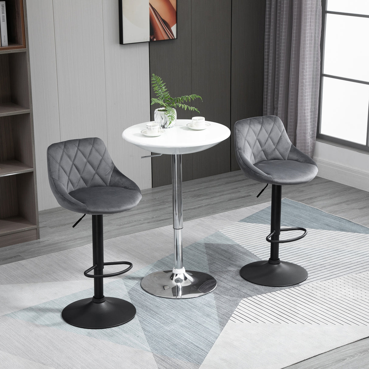 easycomfort easycomfort set 2 sgabelli da bar di design girevoli con altezza regolabile grigio scuronero