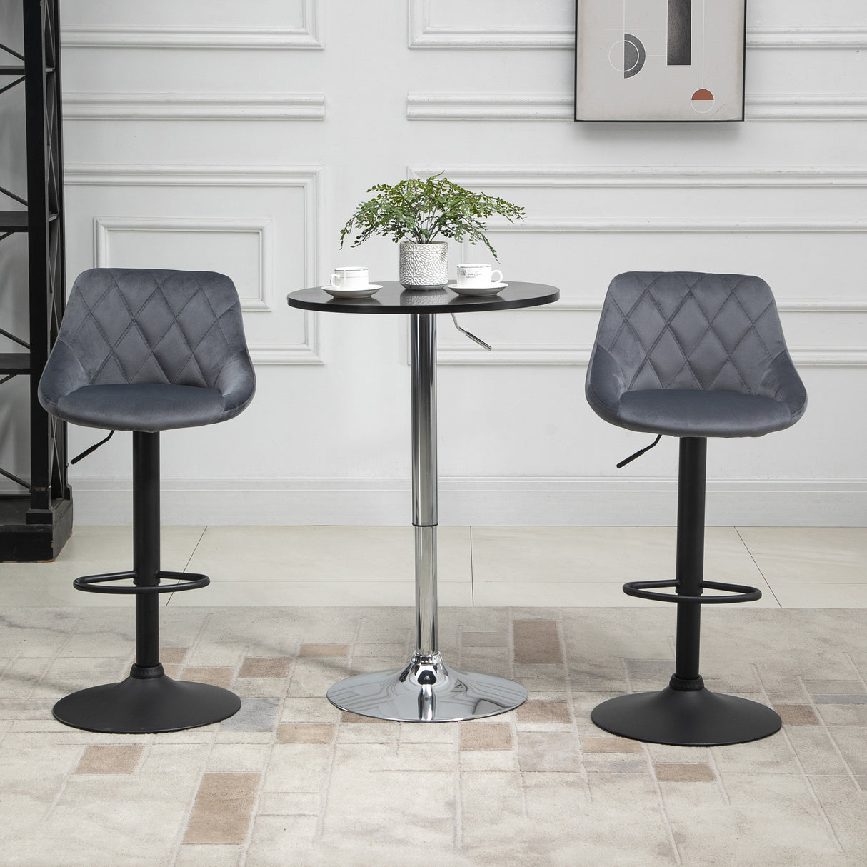 easycomfort easycomfort set 2 sgabelli da bar di design girevoli con altezza regolabile grigio scuronero