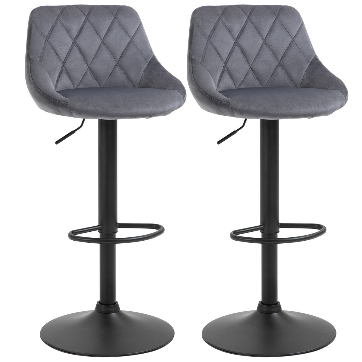 easycomfort easycomfort set 2 sgabelli da bar di design girevoli con altezza regolabile grigio scuronero
