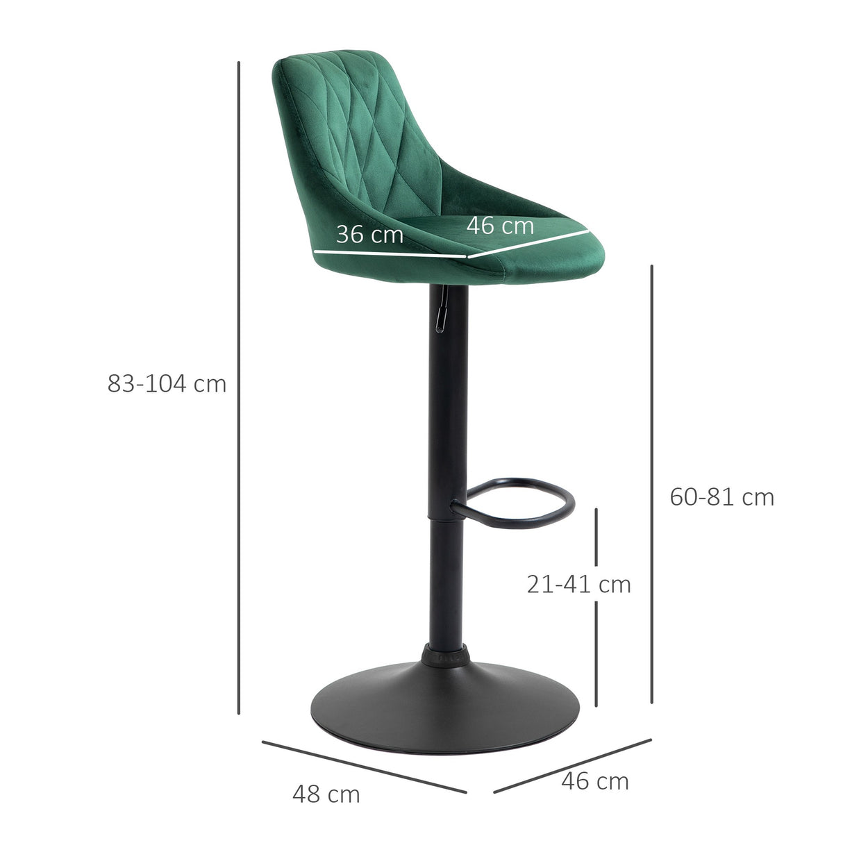 easycomfort easycomfort set 2 sgabelli da bar di design girevoli con altezza regolabile rivestimento effetto velluto verde