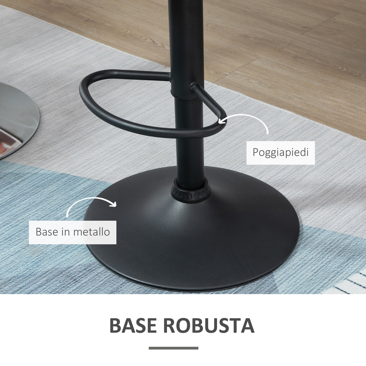 easycomfort easycomfort set 2 sgabelli da bar girevoli con altezza regolabile rivestimento velluto e base rotonda grigio