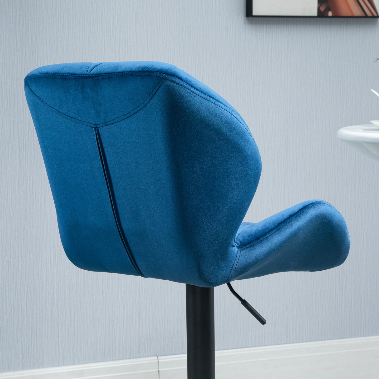 easycomfort easycomfort set 2 sgabelli da bar girevoli con altezza regolabile rivestimento velluto e base rotonda blu