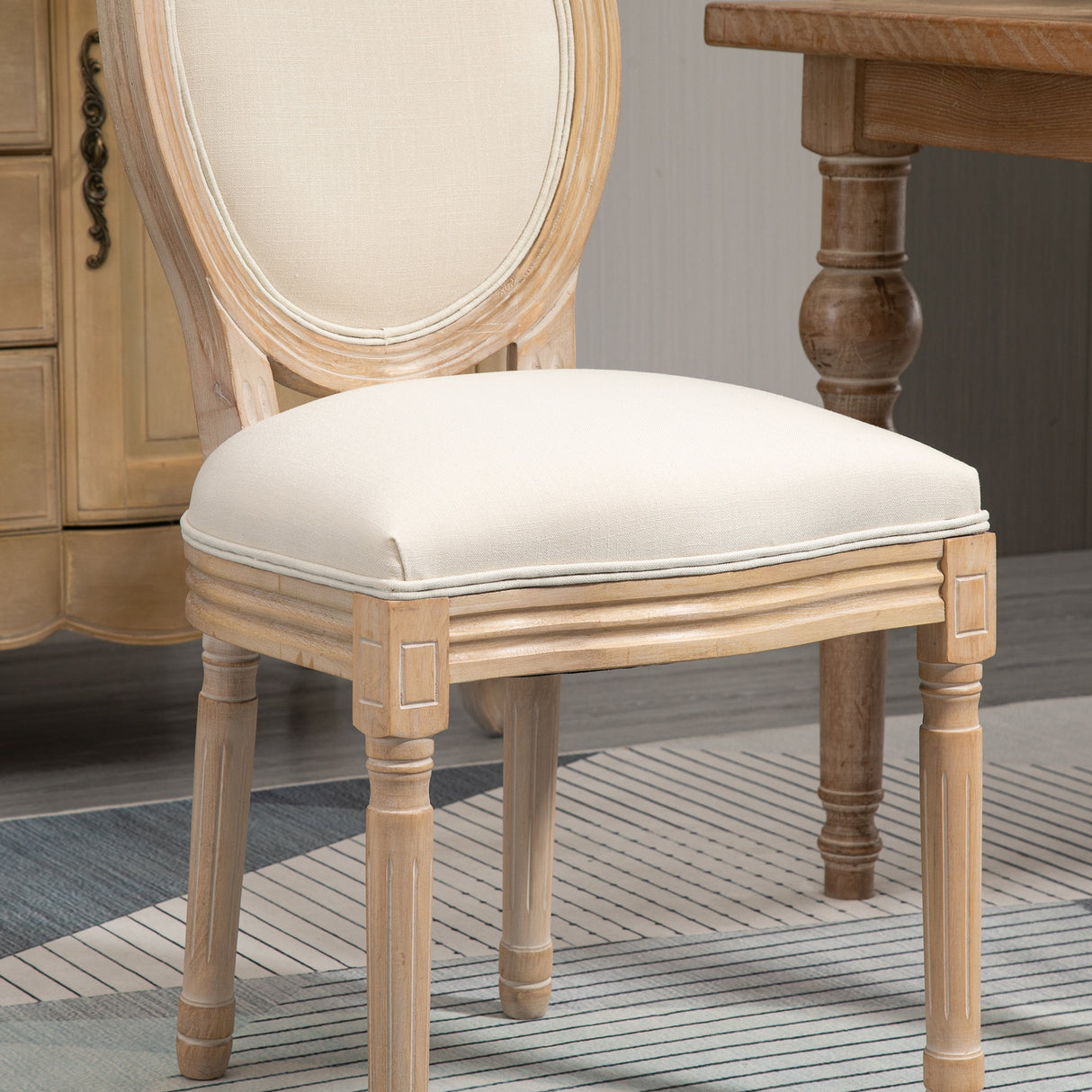 easycomfort easycomfort set 2 sedie imbottite per soggiorno stile vintage retro in legno e tessuto 49x56x96cm bianco