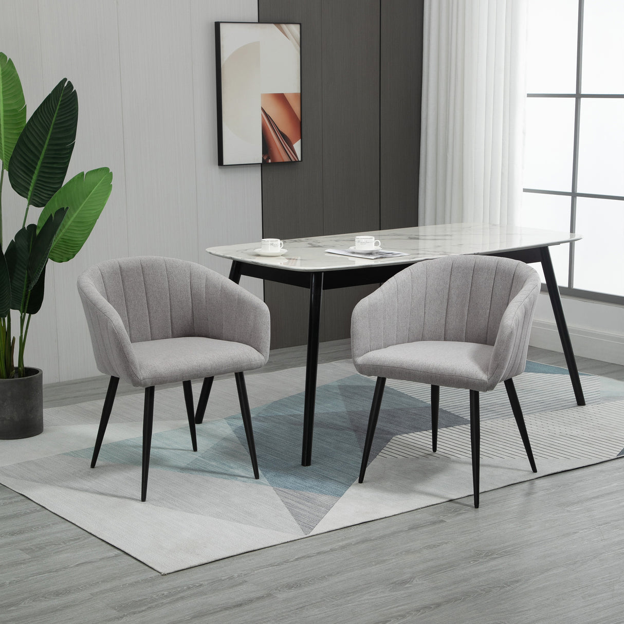 easycomfort easycomfort set di 2 sedie imbottite moderne con rivestimento in tessuto sedie per soggiorno e salotto grigio chiaro