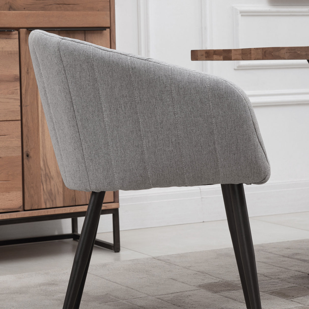 easycomfort easycomfort set di 2 sedie imbottite moderne con rivestimento in tessuto sedie per soggiorno e salotto grigio chiaro