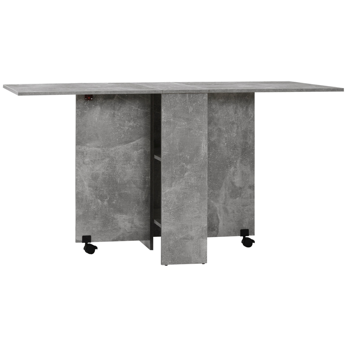 easycomfort easycomfort tavolo pieghevole in legno per 4 6 persone con ruote 75x140x74cm grigio