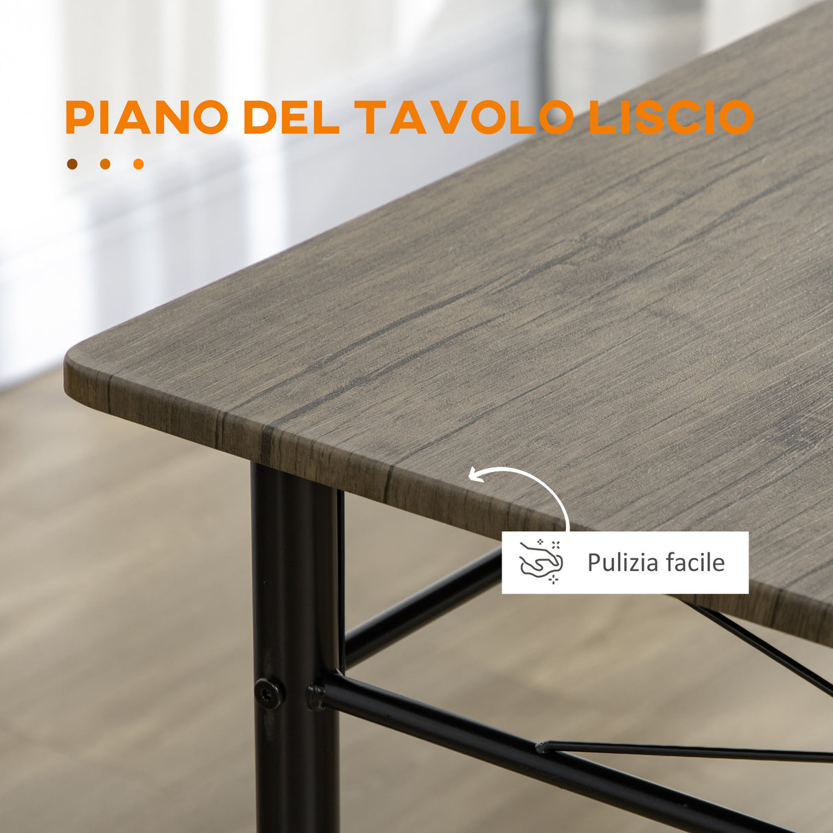 easycomfort easycomfort tavolo da pranzo con 4 sedie set 5 pezzi in mdf e metallo per sala da pranzo cucina soggiorno e bar