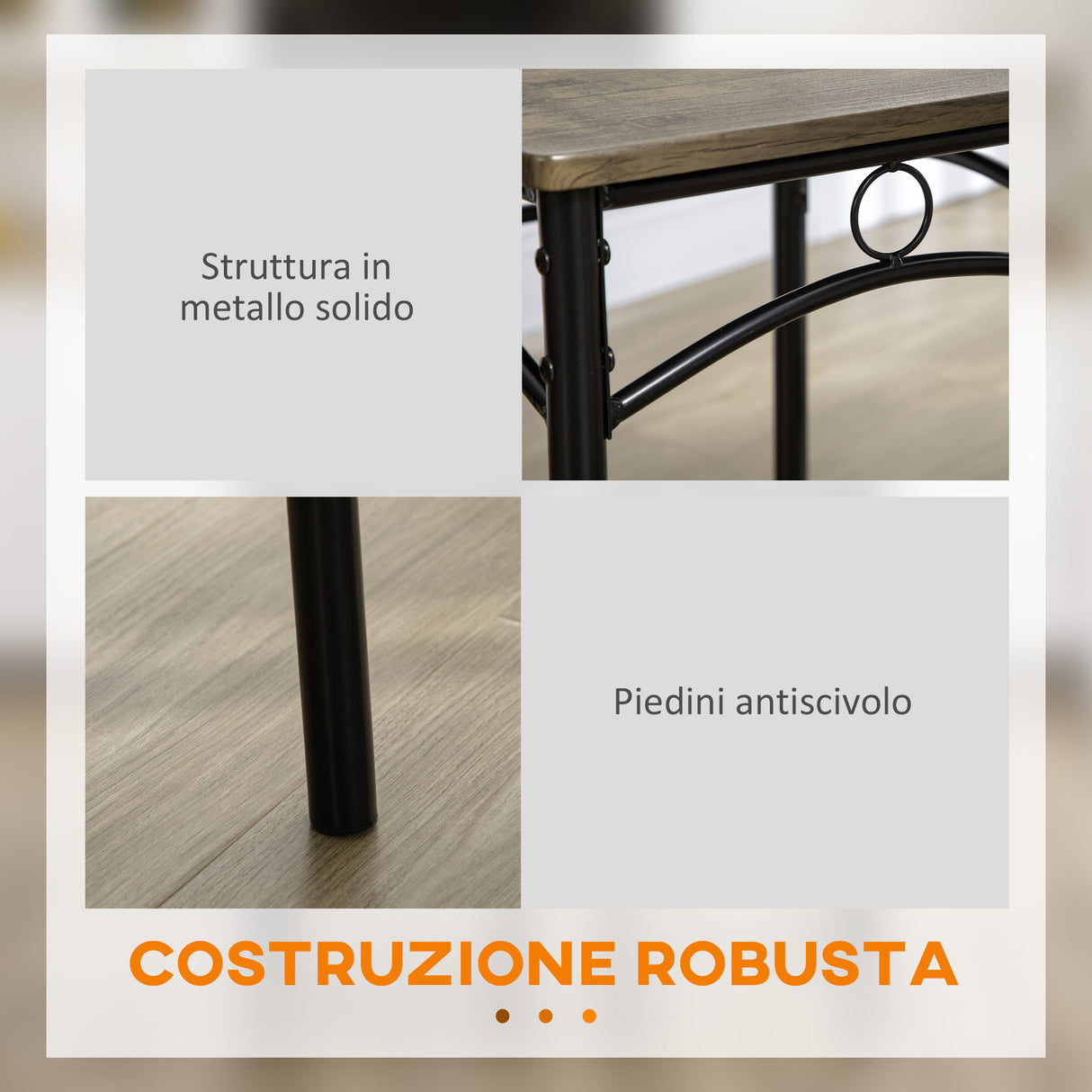 easycomfort easycomfort tavolo da pranzo con 4 sedie set 5 pezzi in mdf e metallo per sala da pranzo cucina soggiorno e bar