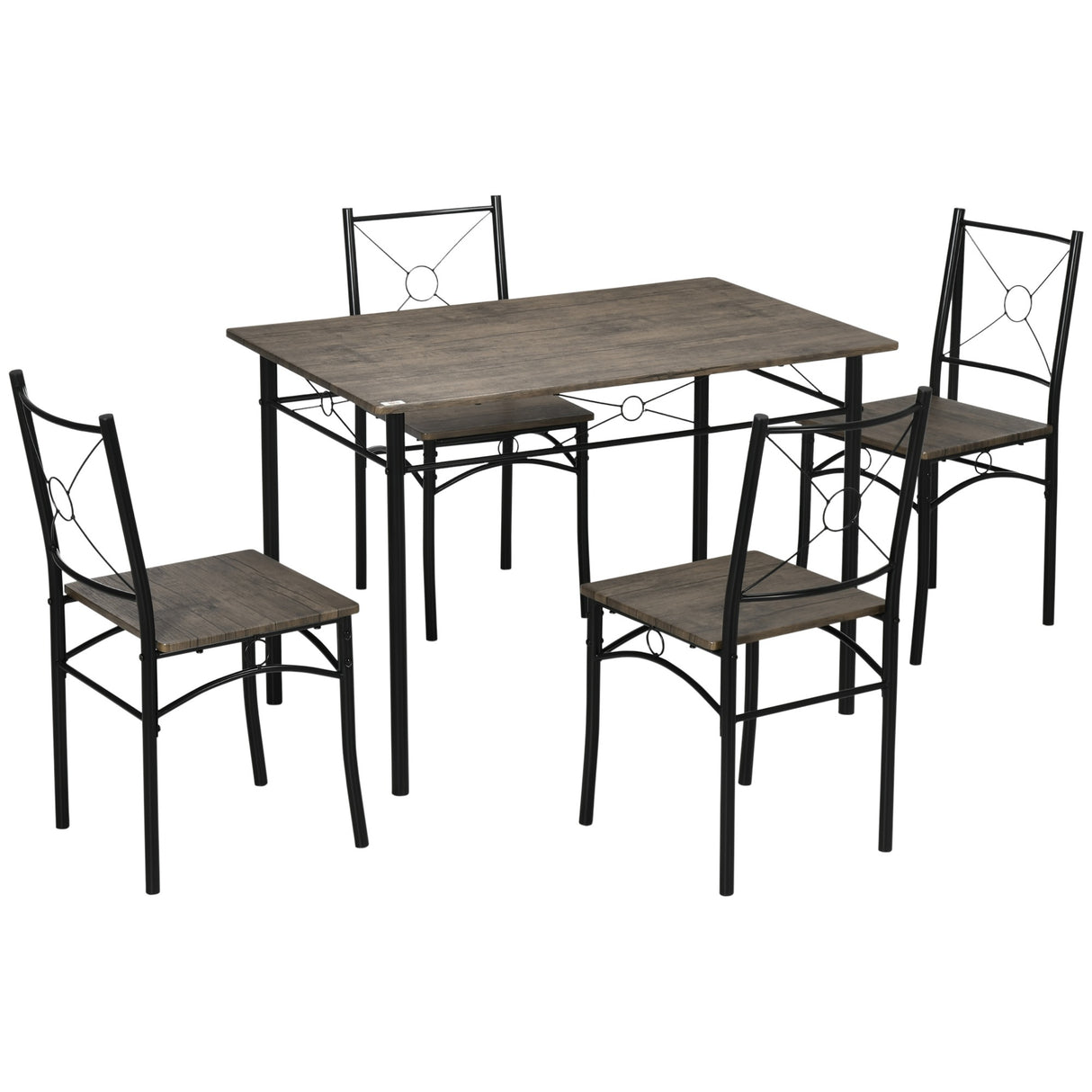 easycomfort easycomfort tavolo da pranzo con 4 sedie set 5 pezzi in mdf e metallo per sala da pranzo cucina soggiorno e bar