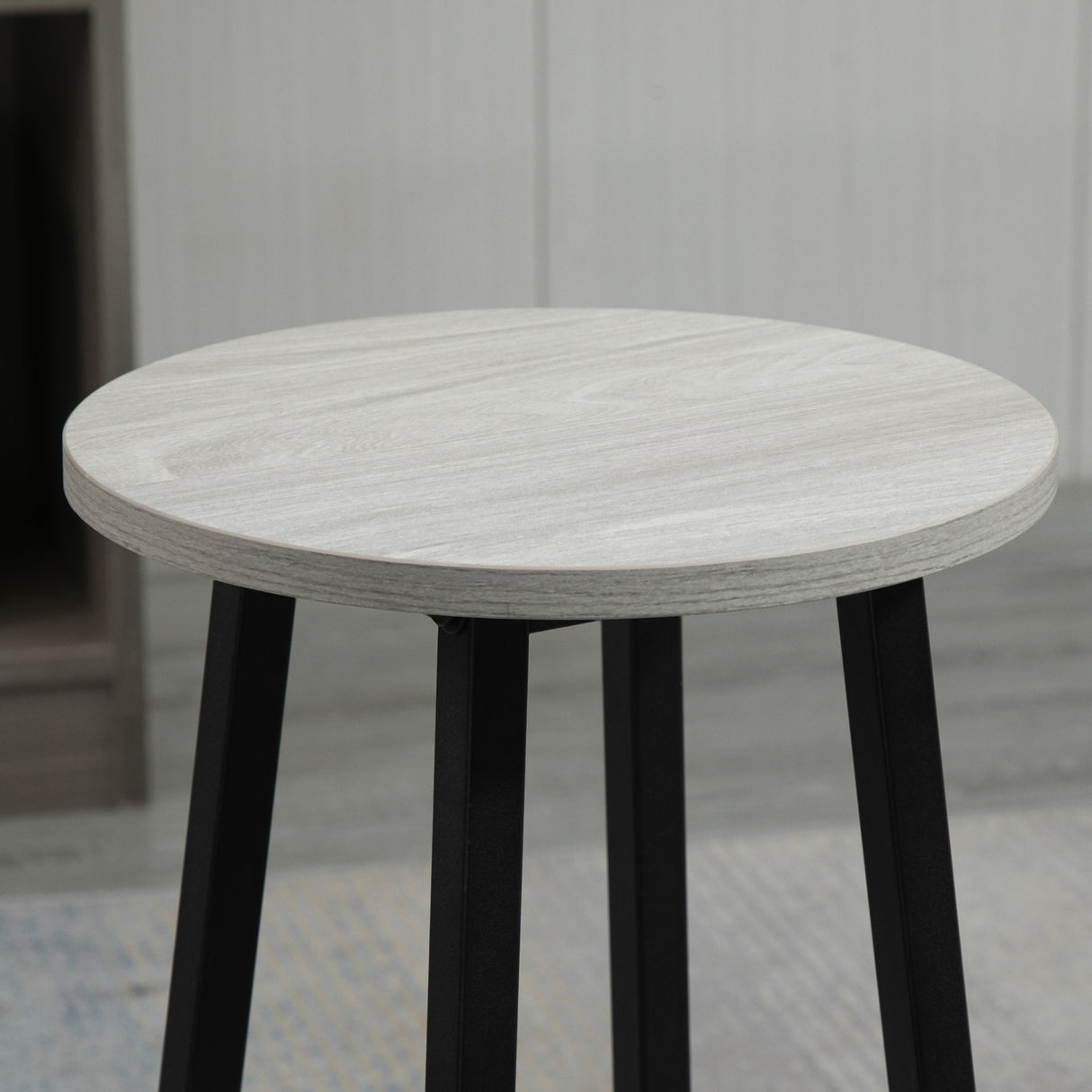 easycomfort easycomfort set da bar 6 pezzi con 4 sgabelli da bar e 2 tavoli alti in legno truciolato e acciaio per cucina e soggiorno grigio