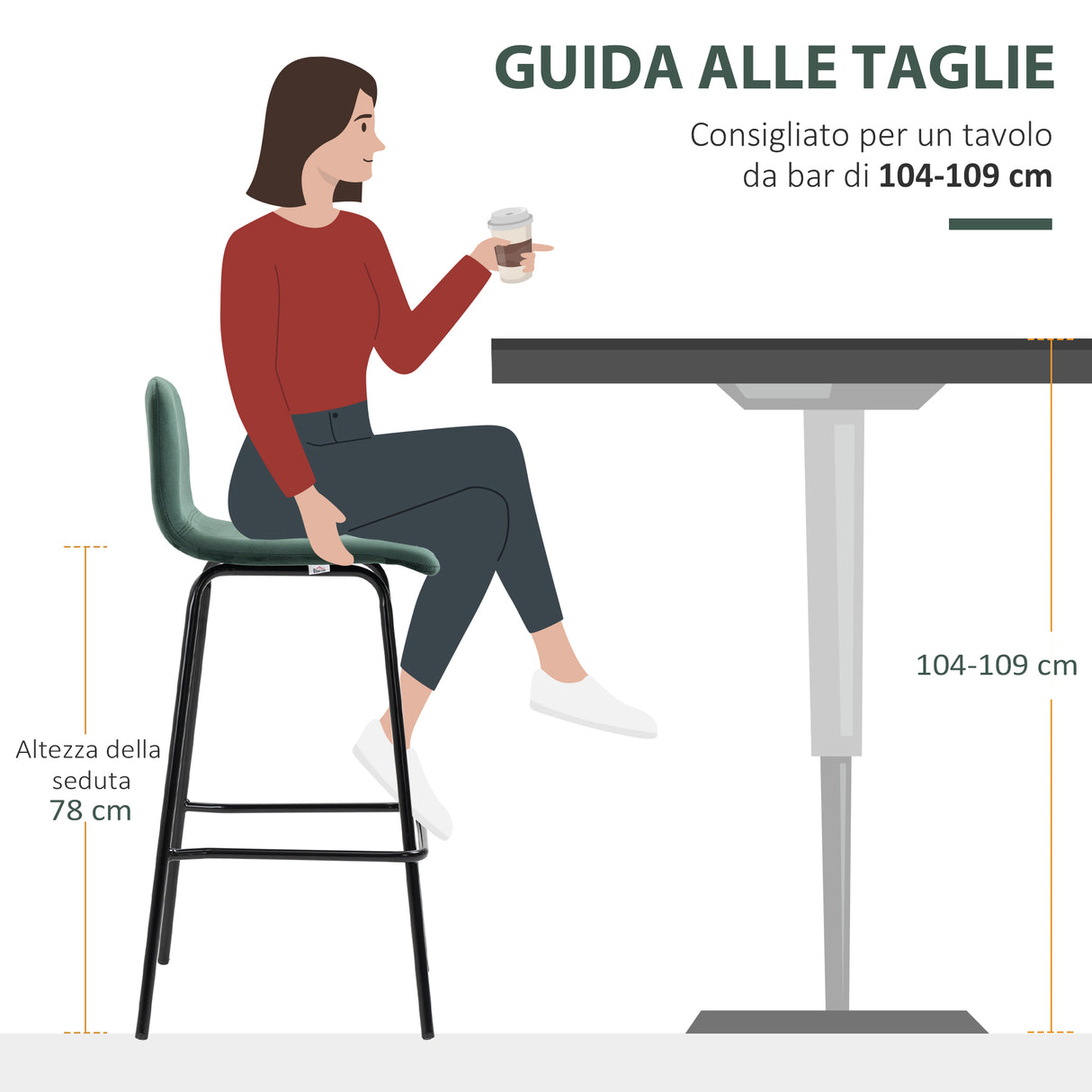 easycomfort easycomfort set 4 sgabelli alti con poggiapiedi per cucina e bar in poliestere vellutato acciaio e gommapiuma 40x45 5x94 cm